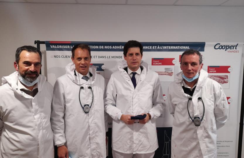 Julien Denormandie, the french minister of agriculture and food visits Cooperl in Brittany