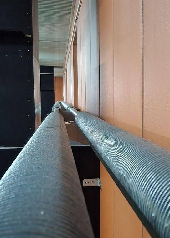 Spire impact finned-tube heating system